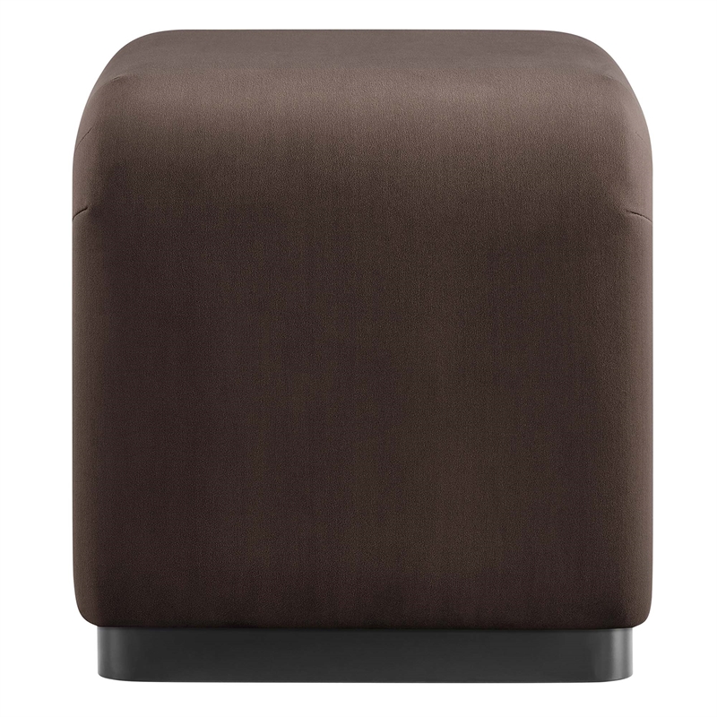 Koda Performance Velvet Waterfall Stool in Black Chocolate Brown