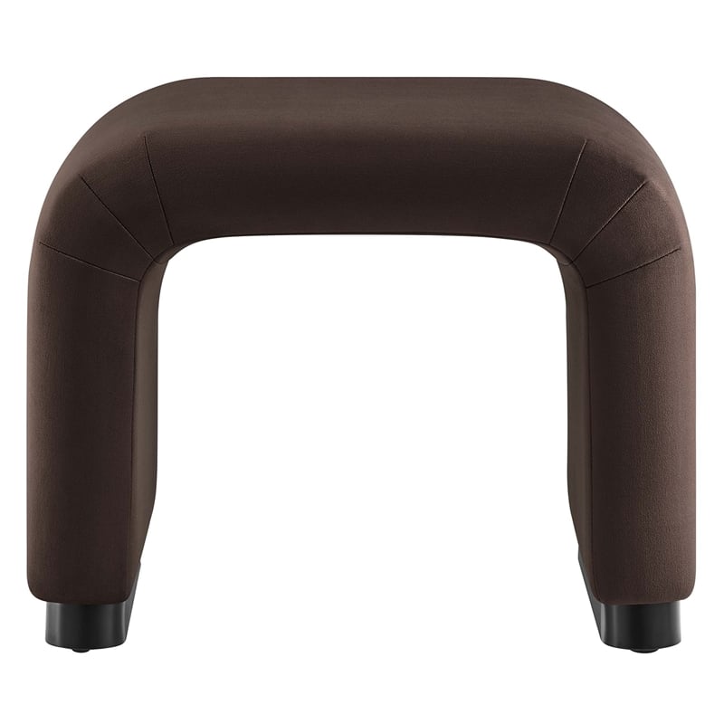 Koda Performance Velvet Waterfall Stool in Black Chocolate Brown