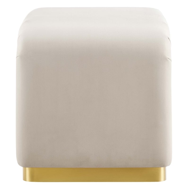 Koda Performance Velvet Waterfall Stool in Brass Almond