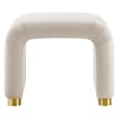 Koda Performance Velvet Waterfall Stool in Brass Almond