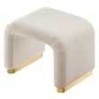 Koda Performance Velvet Waterfall Stool in Brass Almond