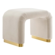 Koda Performance Velvet Waterfall Stool in Brass Almond