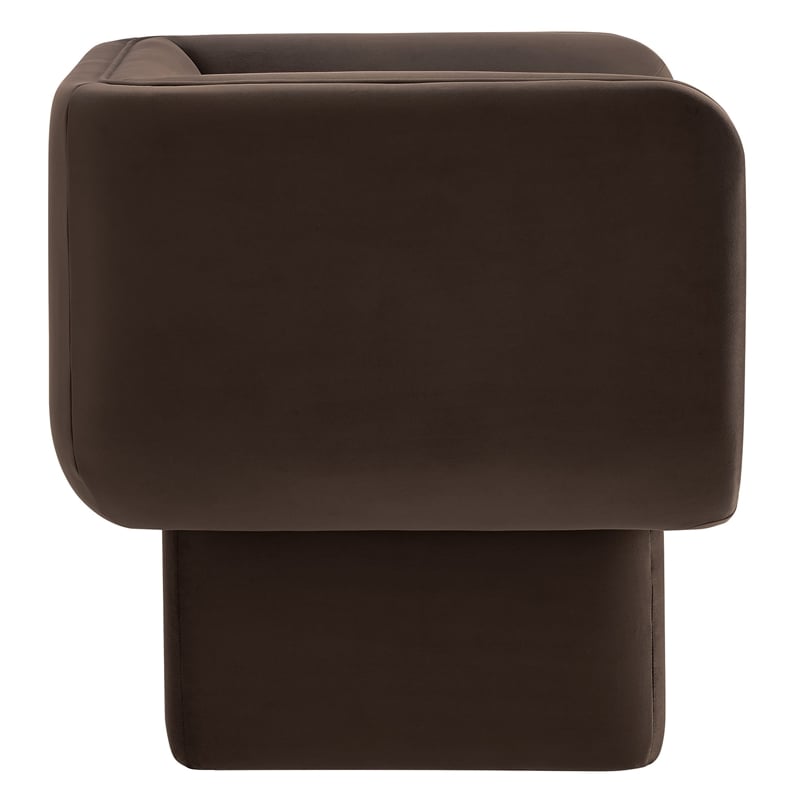 Tate Performance Velvet Accent Chair in Chocolate Brown