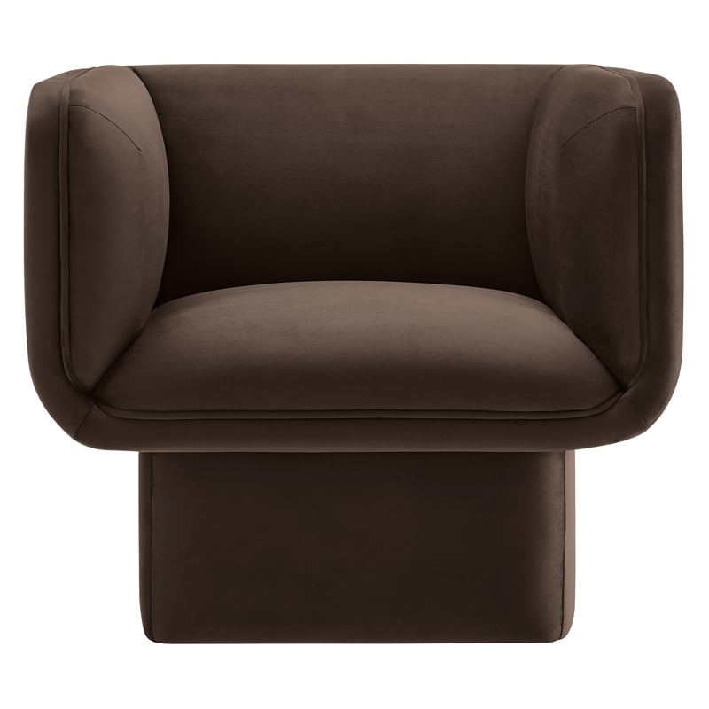 Tate Performance Velvet Accent Chair in Chocolate Brown