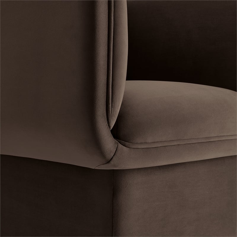 Tate Performance Velvet Accent Chair in Chocolate Brown