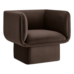 Tate Performance Velvet Accent Chair in Chocolate Brown