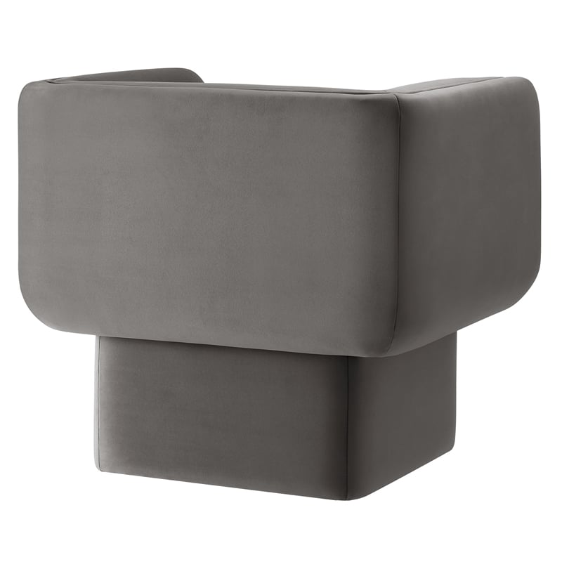 Tate Performance Velvet Accent Chair in Storm Gray