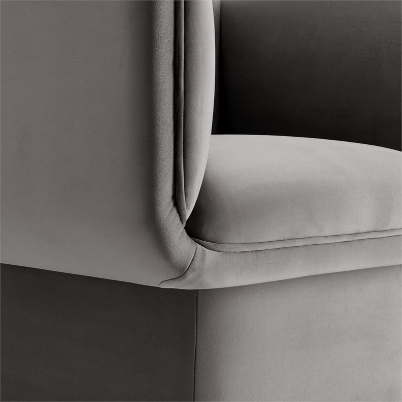 Tate Performance Velvet Accent Chair in Storm Gray
