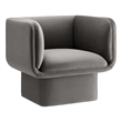 Tate Performance Velvet Accent Chair in Storm Gray