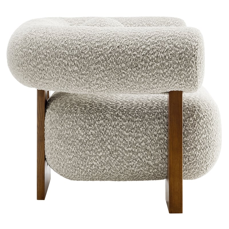 Modway Jace Boucle Fabric Upholstered Accent Chair in River Rock