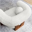 Modway Jace Faux Fur Fabric Upholstered Accent Chair in Feather