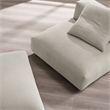 Solace Modular Upholstered Fabric Armless Chair and Ottoman Set in Linen