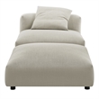Solace Modular Upholstered Fabric Armless Chair and Ottoman Set in Linen