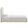 Keynote Upholstered Fabric Curved Twin Platform Bed in Heathered Weave Ivory
