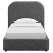 Keynote Upholstered Fabric Curved Twin Platform Bed in Heathered Weave Slate