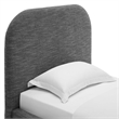 Keynote Upholstered Fabric Curved Twin Platform Bed in Heathered Weave Slate