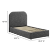 Keynote Upholstered Fabric Curved Twin Platform Bed in Heathered Weave Slate