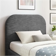 Keynote Upholstered Fabric Curved Twin Platform Bed in Heathered Weave Slate