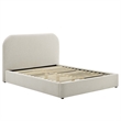 Keynote Upholstered Fabric Curved Full Platform Bed in Heathered Weave Ivory