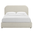 Keynote Upholstered Fabric Curved Full Platform Bed in Heathered Weave Ivory