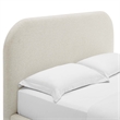 Keynote Upholstered Fabric Curved Full Platform Bed in Heathered Weave Ivory
