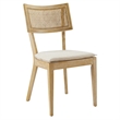 Caledonia Fabric Upholstered Wood Dining ChairSet of 2 in Gray Beige
