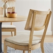 Caledonia Fabric Upholstered Wood Dining ChairSet of 2 in Gray Beige