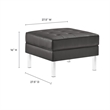 Loft Tufted Vegan Leather Sofa and Ottoman Set in Silver Gray