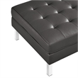 Loft Tufted Vegan Leather Sofa and Ottoman Set in Silver Gray