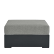 Tahoe Outdoor Patio Powder-Coated Aluminum Ottoman in Gray Gray
