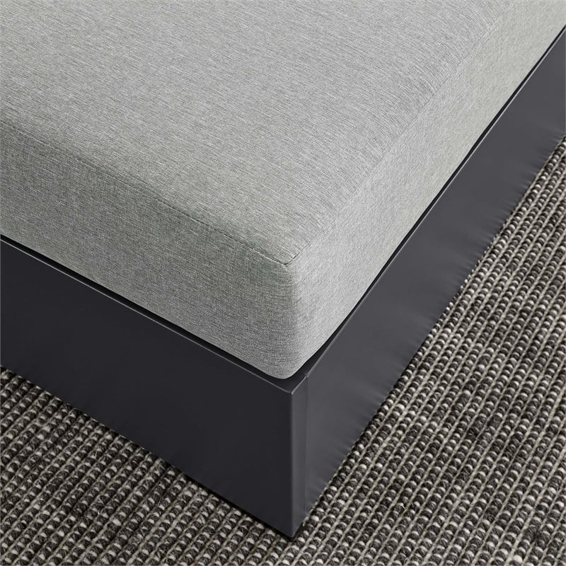 Tahoe Outdoor Patio Powder-Coated Aluminum Ottoman in Gray Gray