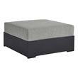Tahoe Outdoor Patio Powder-Coated Aluminum Ottoman in Gray Gray