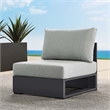 Tahoe Outdoor Patio Powder-Coated Aluminum Modular Armless Chair in Gray Gray