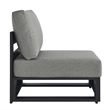 Tahoe Outdoor Patio Powder-Coated Aluminum Modular Armless Chair in Gray Gray