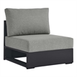 Tahoe Outdoor Patio Powder-Coated Aluminum Modular Armless Chair in Gray Gray