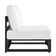 Tahoe Outdoor Patio Powder-Coated Aluminum Modular Armless Chair in Gray White