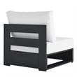 Tahoe Outdoor Patio Powder-Coated Aluminum Modular Armless Chair in Gray White