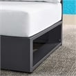 Tahoe Outdoor Patio Powder-Coated Aluminum Modular Armless Chair in Gray White