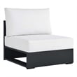 Tahoe Outdoor Patio Powder-Coated Aluminum Modular Armless Chair in Gray White