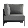 Tahoe Outdoor Patio Powder-Coated Aluminum Modular Corner Chair in Gray Charcoal