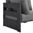 Tahoe Outdoor Patio Powder-Coated Aluminum Modular Corner Chair in Gray Charcoal