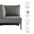Tahoe Outdoor Patio Powder-Coated Aluminum Modular Corner Chair in Gray Charcoal