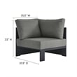 Tahoe Outdoor Patio Powder-Coated Aluminum Modular Corner Chair in Gray Charcoal