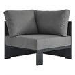 Tahoe Outdoor Patio Powder-Coated Aluminum Modular Corner Chair in Gray Charcoal
