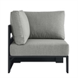 Tahoe Outdoor Patio Powder-Coated Aluminum Modular Corner Chair in Gray Gray