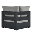 Tahoe Outdoor Patio Powder-Coated Aluminum Modular Corner Chair in Gray Gray