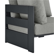 Tahoe Outdoor Patio Powder-Coated Aluminum Modular Corner Chair in Gray Gray