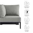 Tahoe Outdoor Patio Powder-Coated Aluminum Modular Corner Chair in Gray Gray