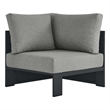 Tahoe Outdoor Patio Powder-Coated Aluminum Modular Corner Chair in Gray Gray