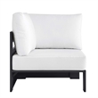 Tahoe Outdoor Patio Powder-Coated Aluminum Modular Corner Chair in Gray White